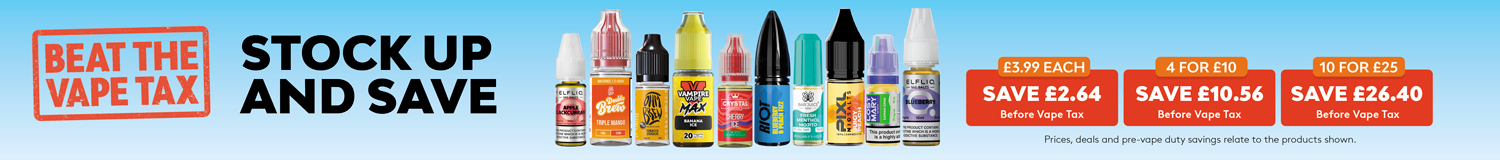 4 for £10 vape juice