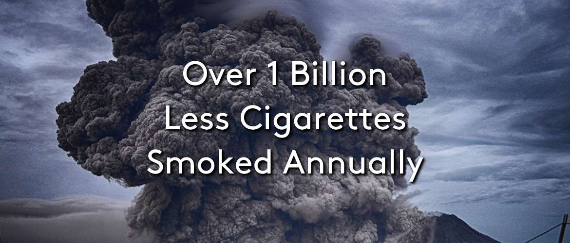 1 Billion Less Cigarettes Smoked Annually