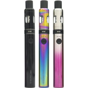 Three Innokin Endura T18 II refillable vape kits in assorted colours on a white background