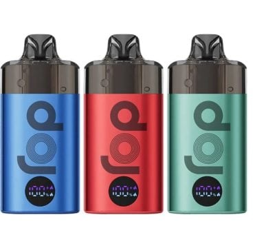 Three DOJO Blast big puff vape kits in assorted colours