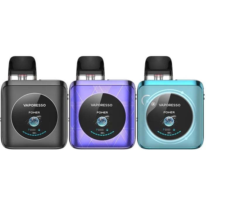 Three Vaporesso XROS 4 Nano vape kits in assorted colours