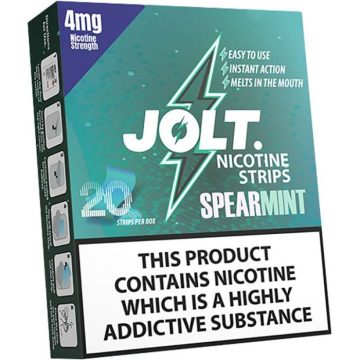 A pack of JOLT nicotine strips in the flavour spearmint