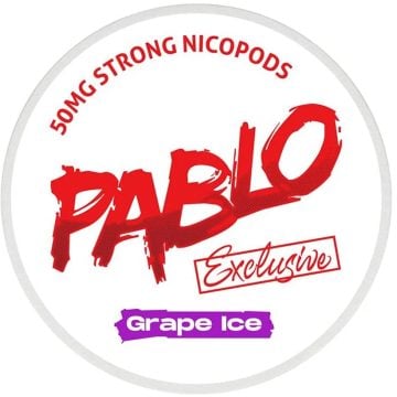 A can of Pablo Exclusive nicopod nicotine pouches in the flavour grape ice