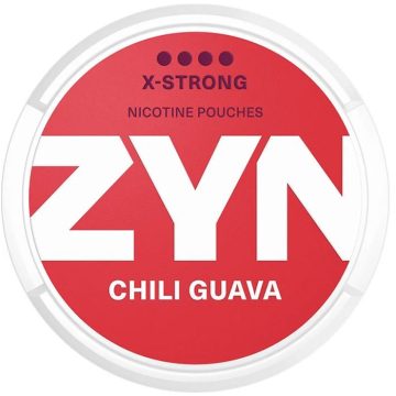 A can of Zyn nicotine pouches in the flavour chili guava