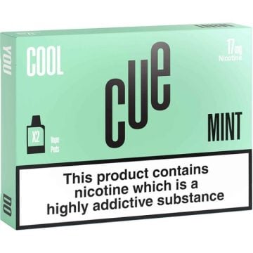 A pack of CUE pods in the flavour mint on a white background