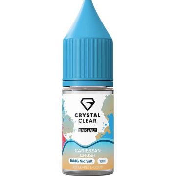A 10ml bottle of Crystal Clear Bar Salt caribbean crush nic salt vape juice