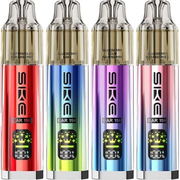Four SKE Bar 15K big puff vapes in assorted colours