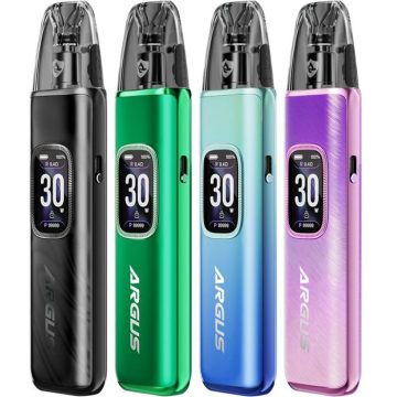 Four VOOPOO Argus G3 pod vape kits in assorted colours