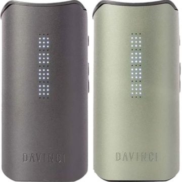 Two DaVinci IQC vaporizers on a white background